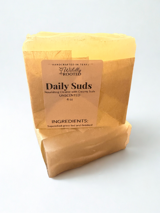 Daily Suds – Grass-Fed Tallow Soap Bar - (Hand, Face & Body Cleanser)