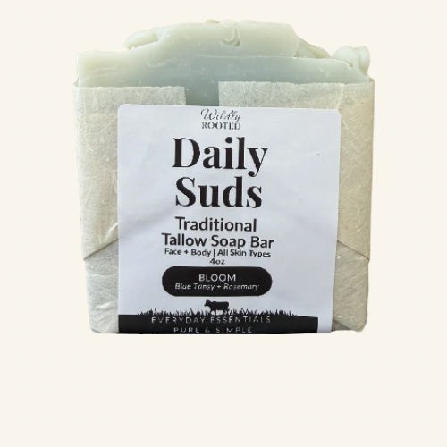 Daily Suds – Grass-Fed Tallow Soap Bar - (Hand, Face & Body Cleanser)