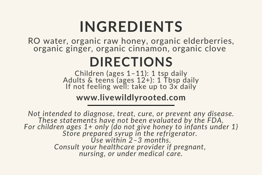 Rooted Berry Elderberry Syrup - Local Delivery + Market Product Only