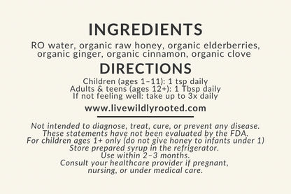 Rooted Berry Elderberry Syrup - Local Delivery + Market Product Only