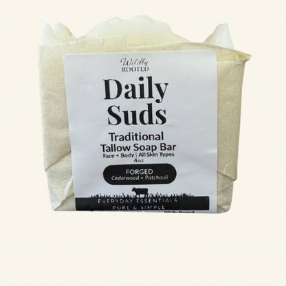 Daily Suds – Grass-Fed Tallow Soap Bar - (Hand, Face & Body Cleanser)