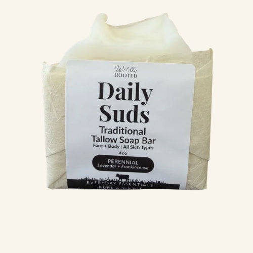 Daily Suds – Grass-Fed Tallow Soap Bar - (Hand, Face & Body Cleanser)