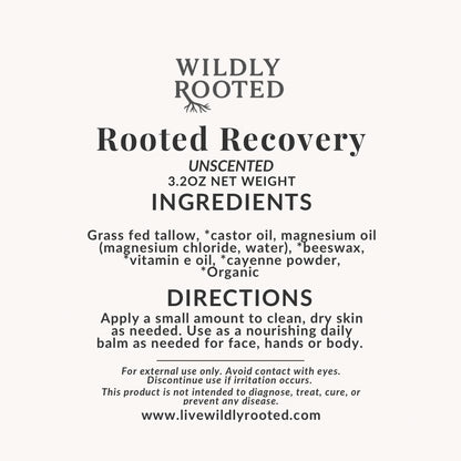 Rooted Recovery - Magnesium Balm for Circulation and Recovery -