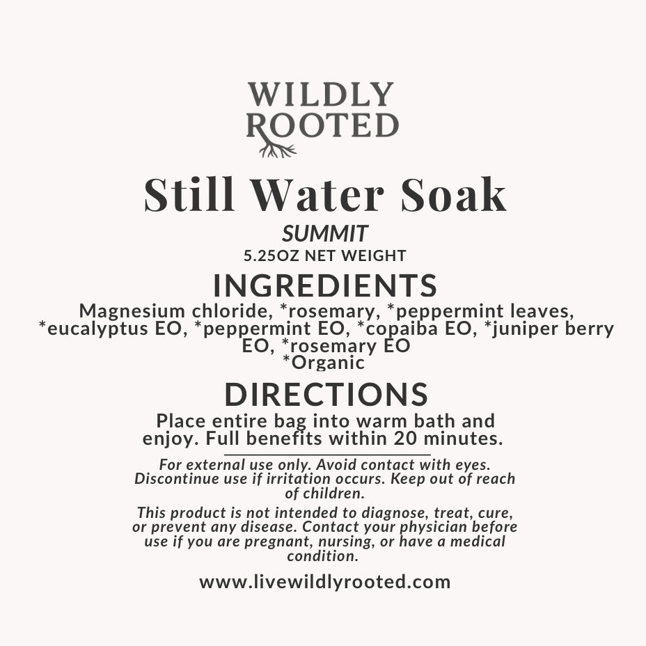 Still Water Soak - Magnesium Tea Bath Soak -
