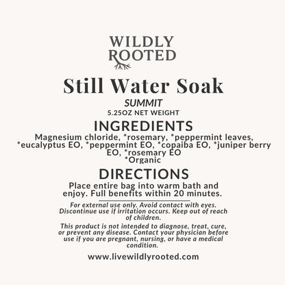 Still Water Soak - Magnesium Tea Bath Soak -